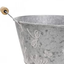 Plantera metall dekorativ skål blommor handtag Ø24,5cm H10cm