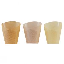Artikel Planteringspapper vävt vanilj, orange, rosa Ø7cm H13cm 12 st