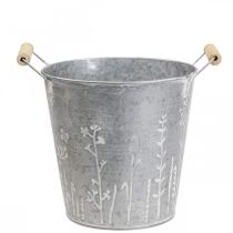 Planteringskärl, vintage dekorativ metallhink Ø18cm H17,5cm