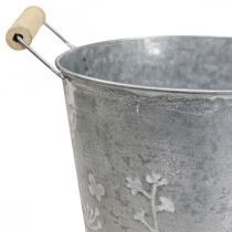 Planteringskärl, vintage dekorativ metallhink Ø21,5cm H19cm