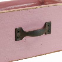 Planteringslåda träkruka rosa 25×13×9cm