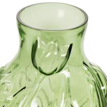 Artikel Glasvas med präglad tulpandesign för inredning, 22,5 cm
