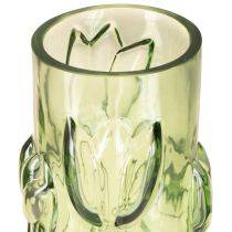 Artikel Glasvas med präglad tulpandesign för harmonisk rumsdesign, 30 cm