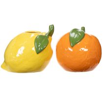 Artikel Citrusvas, apelsin och citron, som en extravagant heminredningsaccessoar, sommardekoration, 10 cm, 2 stycken