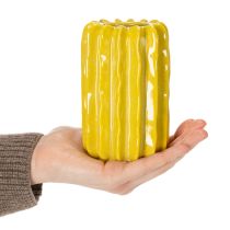 Artikel Kaktusvas i keramik, räfflad strukturdesign för modernt boende, 13 cm, 4 delar
