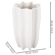 Artikel Ribbad vas, hög dekorativ vas för torkade blommor, 24 cm