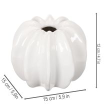 Artikel Pumpavas i keramik, vit, för heminredning, 15 cm