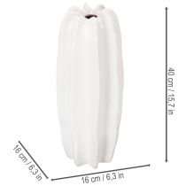 Artikel Ribbad vas, modern keramikvas för torkade blommor, 40 cm