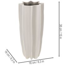 Artikel Modern räfflad vas, hög dekorativ vas för torkade blommor, 38 cm