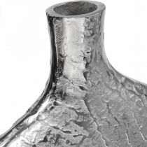 Artikel Dekorativ vas metall hamrad blomvas silver 33x8x36cm