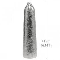 Artikel Dekorativ vas metall hamrad blomvas silver Ø9,5cm H41cm
