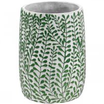Blommig dekorativ vas, keramikbehållare, bordsdekoration, betongutseende Ø15,5cm H21cm