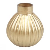 Vas guld glas vas lökformig dekorativ vas glas Ø10,5cm H11,5cm