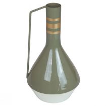 Artikel Vintage dekorativ metallkanna med handtag i grått och guld, Ø18cm H33cm, perfekt för torkade blommor och konstgjorda växter