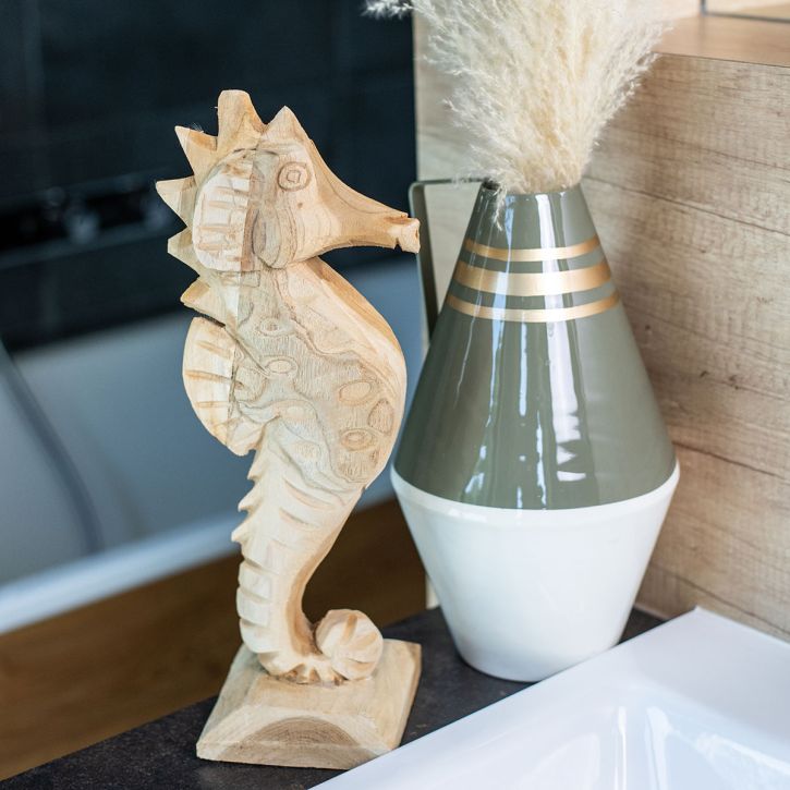 Vas metallhandtag grå/kräm/guld vintage Ø19cm H31cm