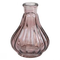 Vas rosa glasvas lökformig dekorativ vas glas Ø8,5cm H11,5cm