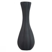 Vas svart glas vasspår blomvas glas Ø6cm H18cm