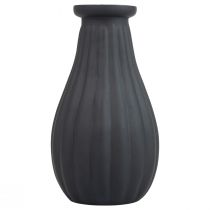 Vas svart glas vasspår dekorativ vas glas Ø8cm H14cm