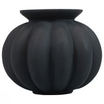 Vas svart glasvas lökformig dekorativ vas glas Ø11cm H9cm
