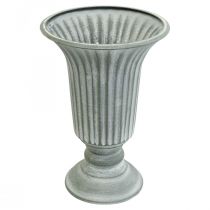 Dekorativ vas vintage kopp vas bägare vas grå H21,5cm Ø15cm