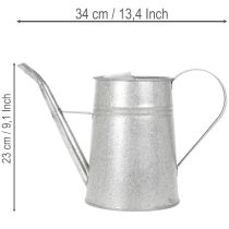 Artikel Galvaniserad dekorativ vattenkanna, metall, grå, vintage-look, 1,7L, H23cm, för snygga blomsterdekorationer och krukor