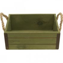 Artikel Vintage blomlåda träkruka grön L24/30cm set om 2