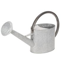 Artikel Vintage vattenkanna i metall, silvergrå, snygg trädgårdsdekoration, blomvas, L53cm H29cm