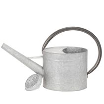 Artikel Vintage vattenkanna i metall, silvergrå, snygg trädgårdsdekoration, blomvas, L53cm H29cm