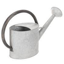 Artikel Vintage vattenkanna i metall, silvergrå, snygg trädgårdsdekoration, blomvas, L53cm H29cm