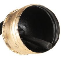 Artikel Vintage guldklocka med svart sammetsband, H15cm