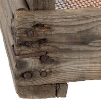 Artikel Vintage trälåda med trådnät, lantlig stil, löksil, dekorativ, 75×50×14 cm