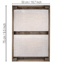 Artikel Vintage trälåda med trådnät, lantlig stil, löksil, dekorativ, 75×50×14 cm