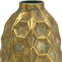 Artikel Vintage vas guld blomvas honeycomb look Ø23cm H39cm