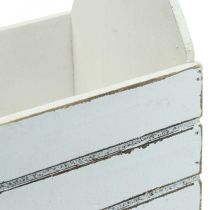 Vintage blomlåda träkruka vit 28×14×31cm
