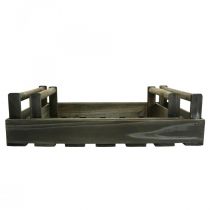 Artikel Vintage bricka träbricka rektangulär brun 48/46,5 cm set om 2