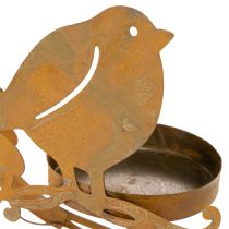 Artikel Dekorativ blomljushållare med fågelmotiv, rostfri 24×27×6 cm