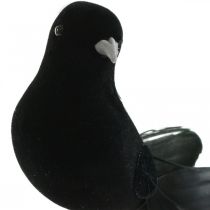 Artikel Duvor på vajer, bröllopsdekoration, duvor svarta H7cm 4st