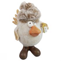 Artikel Julfigurer fågel med hatt beige 11,5x8x14cm 2st