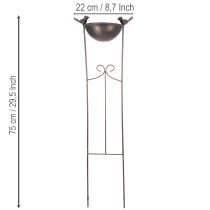 Artikel Dekorativt fågelbad, blomskål med spaljé, nostalgiskt utseende, snygg trädgårdsdekor, 75 cm