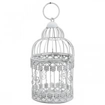 Deco Voljär Shabby Vit Fågelbur Metalldekoration Ø10cm H17cm
