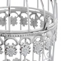 Deco Voljär Shabby Vit Fågelbur Metalldekoration Ø10cm H17cm