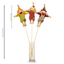 Artikel Dekorativ fågelskrämmafigur på pinne för pyssel och växter, 60 cm