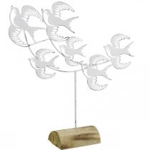Svalor, bordsdekorationer, fågeldekorationer att placera Vita, naturliga färger Shabby Chic H33,5cm B32,5cm