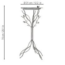 Artikel Dekorativt fågelbad med fint lövmönster i vintagestil, 74 cm