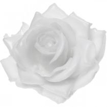 Vaxrosa vit Ø10cm Vaxad konstgjord blomma 6st