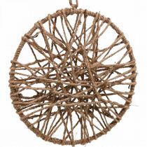 Väggdekoration boho stil, dekorativt ring juteband Ø23cm 5st