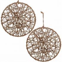 Väggdekoration boho stil, dekorativt ring juteband Ø28,5cm 4st