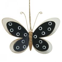 Artikel Väggkonst Butterfly Deco Svart Vitguld Metall 15cm