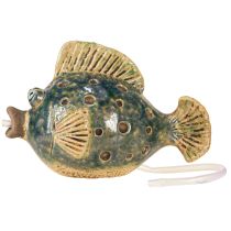 Artikel Gargoyle Figur Keramik Fisk Blå Brun 20×11×13,5cm