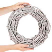 Artikel Pilkransdekoration, krans gjord av vitkalkade grenar, 40 cm